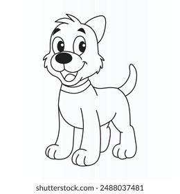 Champdog Linie Kunst Vektorillustration Design