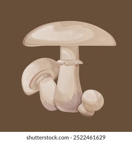 Champignon design.Mushroom design. Vector illustration of three mushrooms