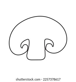 Champignon flat cartoon vector illustration. Vegetable and mushroom on white background