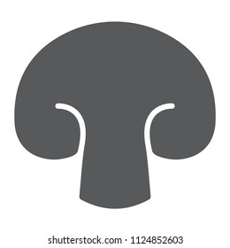 Champignon glyph icon, vegetable and diet, mushroom sign, vector graphics, a solid pattern on a white background, eps 10.