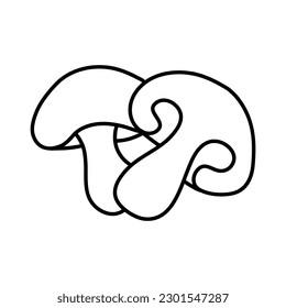 Ilustración vectorial dibujada a mano de campeón. Esbozar el dibujo de hongos aislados en fondo blanco. Producto vegetariano orgánico. Excelente para menú, etiqueta, envasado de productos, receta