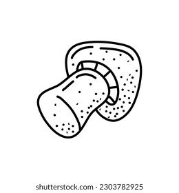 Champignon hand drawn vector illustration. Sketch mushroom drawing isolated on white background. Organic vegetarian product. Great for menu, label, product packaging, recipe