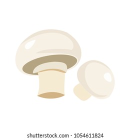 Champignon icon in a flat design on a white background. Vector illustration