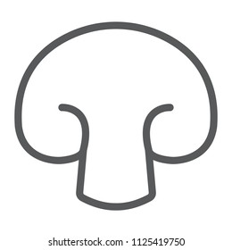 Champignon line icon, vegetable and diet, mushroom sign, vector graphics, a linear pattern on a white background, eps 10.
