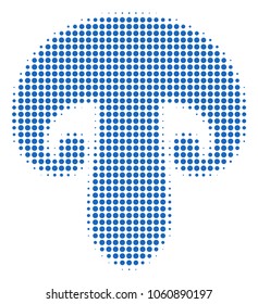 Champignon Mushroom halftone vector icon. Illustration style is dotted iconic Champignon Mushroom icon symbol on a white background. Halftone matrix is circle blots.