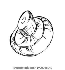 Champignon mushroom. Hand drawn style. Isolated vector.