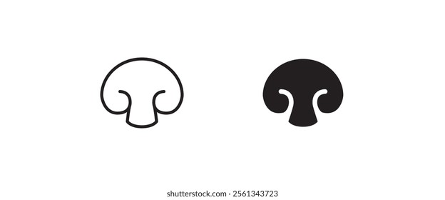 Champignon mushroom icon button, vector, sign, symbol, logo, illustration, editable stroke, flat design style isolated on white