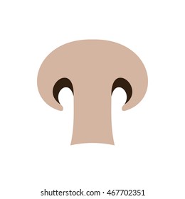 Champignon mushroom icon in flat style on a white background