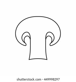 Champignon mushroom icon in outline style isolated vector illustration
