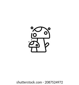 Champignon Mushroom mold Outline Icon, Logo, and illustration Vector