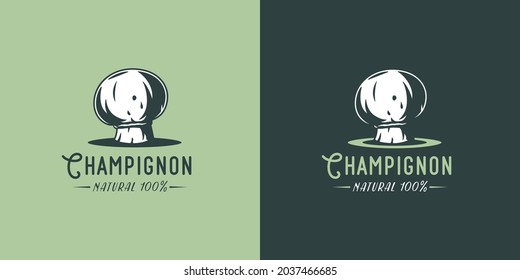 Champignon mushroom or white button. Mushrooms picking and vegetarian fungus cremini for food. Nature fungi portobello for healthy nutrition