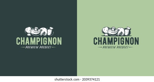 Champignon mushroom or white button. Mushrooms picking and vegetarian fungus cremini for food. Nature fungi portobello for healthy nutrition