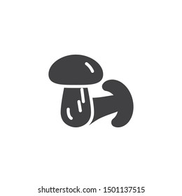 Champignon mushrooms vector icon. filled flat sign for mobile concept and web design. Mushrooms glyph icon. Symbol, logo illustration. Vector graphics