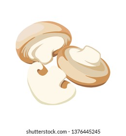 Champignon Mushrooms vector illustration. Cute concept Champignon mushrooms