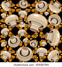 champignon with ornamental pattern