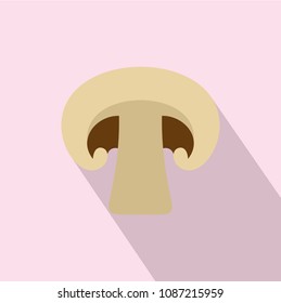 Champignon with shadow icon. Flat illustration of champignon with shadow vector icon for web design