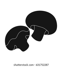 Champignon.BBQ single icon in black style vector symbol stock illustration web.