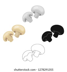 Champignon.BBQ single icon in cartoon style vector symbol stock illustration web.