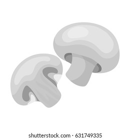 Champignon.BBQ single icon in monochrome style vector symbol stock illustration web.