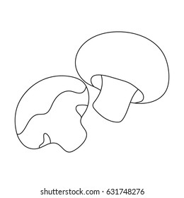 Champignon.BBQ single icon in outline style vector symbol stock illustration web.