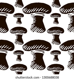 champignon vector seamless pattern