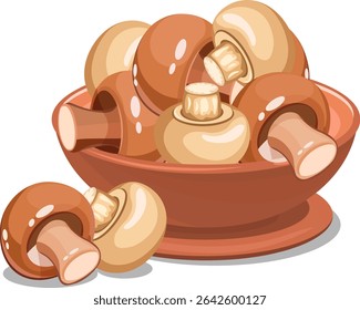 champinhons em uma placa marrom sem fundo