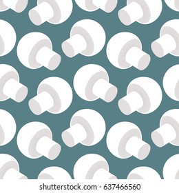 Champignons seamless pattern background. Mushrooms texture ornament