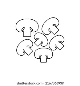 Iconos de vector de línea simple de Champignons.