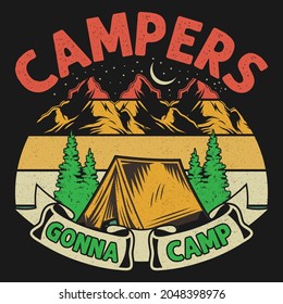 Champing Adventure T shirt Design 