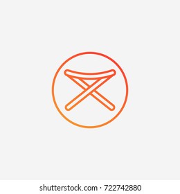 Champing chair icon.gradient illustration isolated vector sign symbol