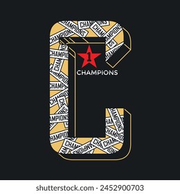 Champion 1 stylish slogan typography tee shirt design.Motivation and inspirational quote.Clothing,t shirt,apparel and other uses Vector print, typography, poster.