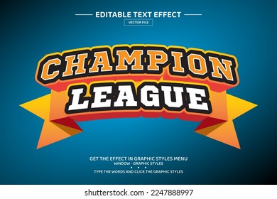 Champion 3D editable text effect template