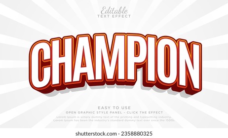 Efecto de texto editable de Champion 3d