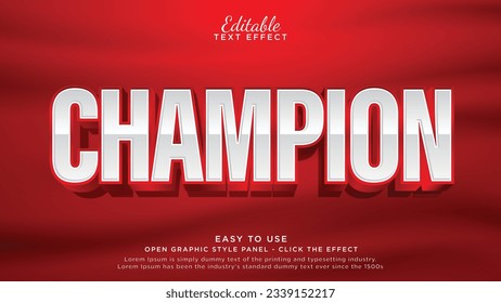 Champion 3d text style effect	