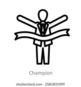 Champion and aim icon concept