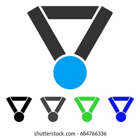 Champion Award flat vector pictograph. Colored champion award gray, black, blue, green icon versions. Flat icon style for web design.