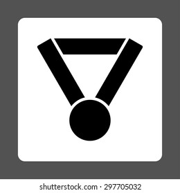 Champion award icon from Award Buttons OverColor Set. Icon style is black and white colors, flat rounded square button, gray background.