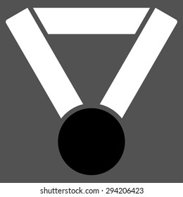 Champion award icon from Competition & Success Bicolor Icon Set. Vector style: flat bicolor symbols, black and white colors, rounded angles, gray background.