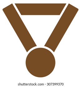 Champion award icon. Vector style is flat symbols, brown color, rounded angles, white background.