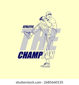 El campeón del deporte de béisbol Vector simple