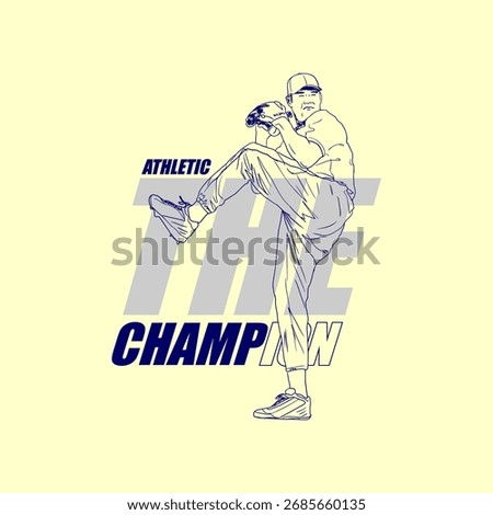the champion baseball sport simple vector