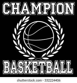 Champion basketball athletic typography, t-shirt graphics. Vector illustration