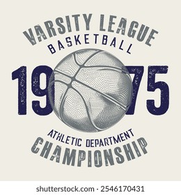 Diseño de camiseta de Vector Champion Basketball Club. Antiguas ilustraciones para ropa deportiva. Logotipo del deporte. College fuente. Nueva York Basketball League, Tipografía deportiva, gráficos de camisetas, póster, camiseta de jugador de baloncesto