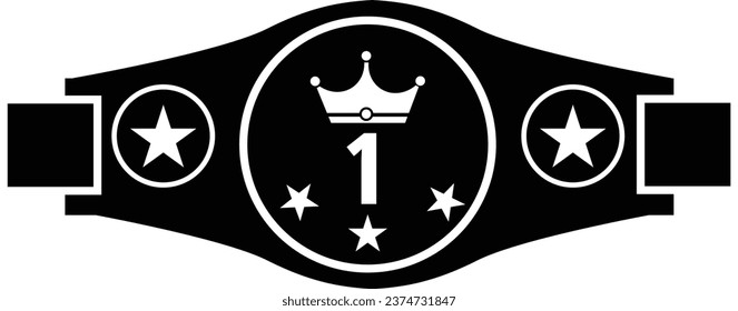 Champion belt box award sport icon. championship belt sign. Boxing gold belt symbol. quiz on mobile device symbol. flat style. svg