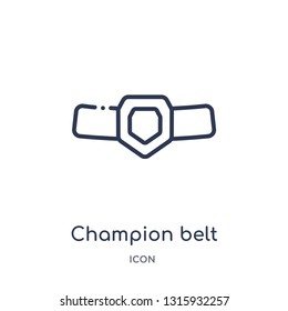 champion belt icon from sports outline collection. Thin line champion belt icon isolated on white background.