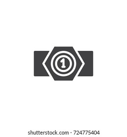 Champion belt icon vector, filled flat sign, solid pictogram isolated on white. Symbol, logo illustration.