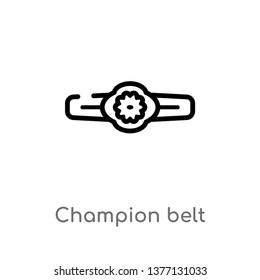 champion belt vector line icon. Simple element illustration. champion belt outline icon from sports concept. Can be used for web and mobile
