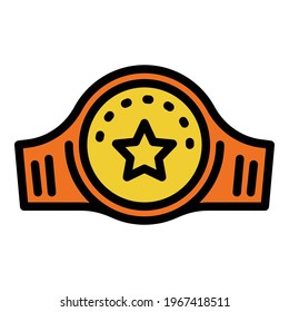 Champion box belt icon. Outline Champion box belt vector icon for web design isolated on white background svg