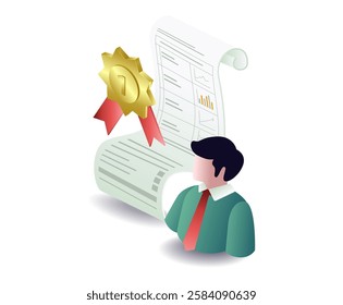 Champion business management entrepreneur concept illustration