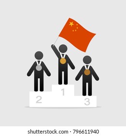 Champion with china flag
